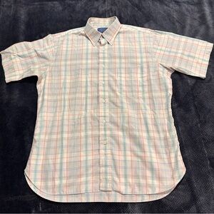 Pendleton Short Sleeve Multicolor Plaid Button Down Shirt Size‎ Large L USA